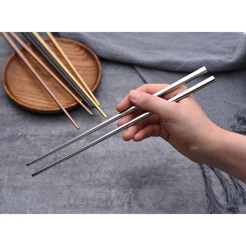 10 PCS Non-slip Stainless Steel Chop Chinese Metal Chopsticks For Party Instant Noodles Sushi Kimchi Kitchen Food Accessories