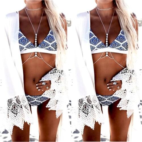 2019 Sexy Women Bikini Set Bandage Print Swimsuit Push-Up Padded Swimwear Blackless Bathing Suit Beachwear Brazilian Biquinis