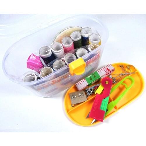 4 BOX/LOT 12 Colors Sewing Threads Polyester High Quality Home Usage Sewing Line Thread Fabric Line Yarn Scissor Needle PP Box