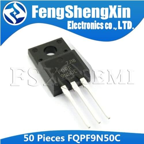 50PCS FQPF9N50C TO-220F 9N50C 9N50 TO220F FQPF9N50 N-Channel MOSFET
