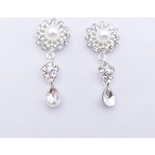 50pcs Diamond Crystal Rhinestone Appliques Earring Nacklace Decor Wedding Decor Hairpin Hair Clip Ornament strass Jewelry Badge