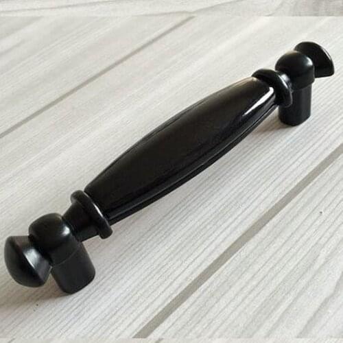 96mm vintage black kitchen cabinet drawer pulls knobs black ceramic dresser cupboard modern furniture hardware door handle pull