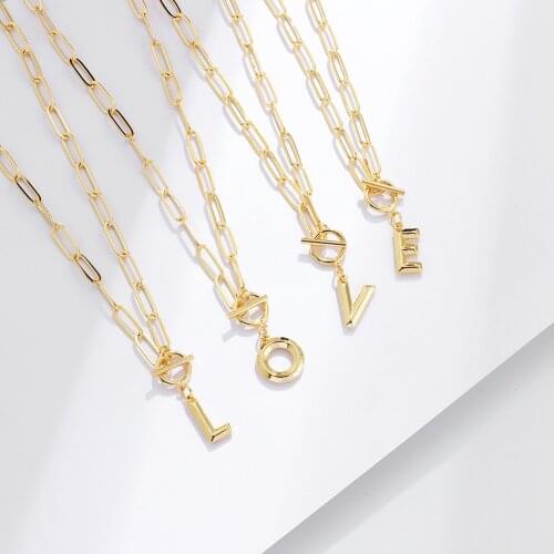 Gojomem Initial Letter Pendant Gold Plated Necklace For Women Girl A-Z Alphabet Collar Fashion Jewelry Christmas Gifts