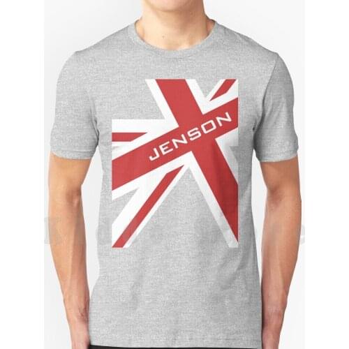 Jenson Button-Union Jack T Shirt Cotton Men Diy Print Cool Tee Jenson Jenson Lewis Lewis Mclaren World Flag United Kingdom