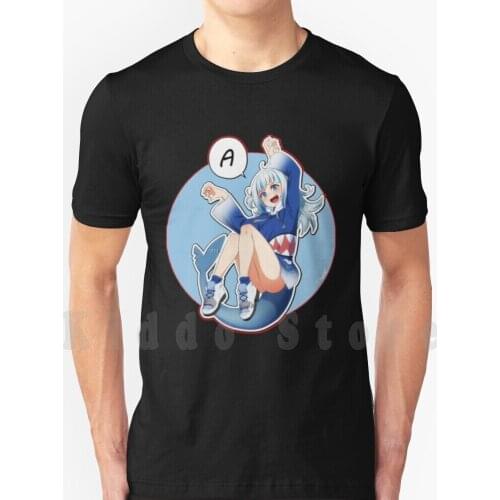 Gawr Gura T Shirt Cotton Men Diy Print Cool Tee Gawr Gura Vtuber Hololive Anime Gawr Gura Shark Virtual Youtuber Kiryu Coco