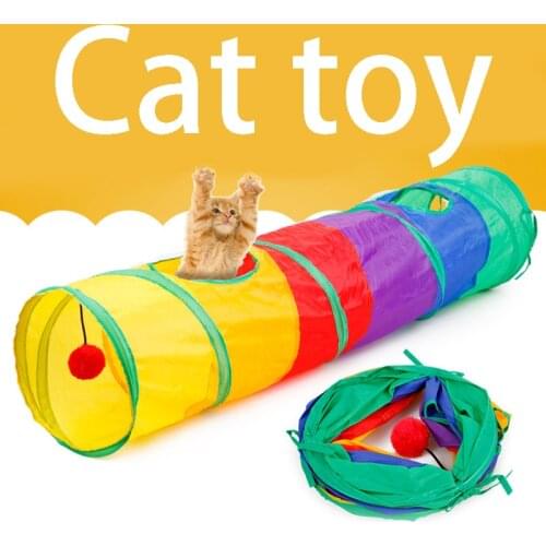 New Practical Cat Tunnel Pet Tube Collapsible Play Toy Indoor Outdoor Kitty Puppy Toys for Puzzle Exercising Hiding Training