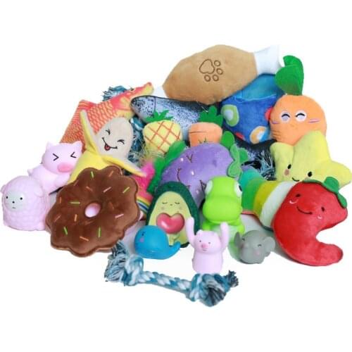 3D Ball Chew Squeak Interactive dog toys plush smart pet molar bite toy play game products accessories for puppy Rabbit cat dogs