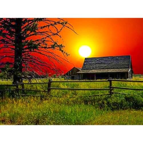 Art Needlework 5D Diy Diamond Embroidery Diamond Painting Landscape Sunset Cross Stitch Full Diamond Mosaic Room Decor Gift