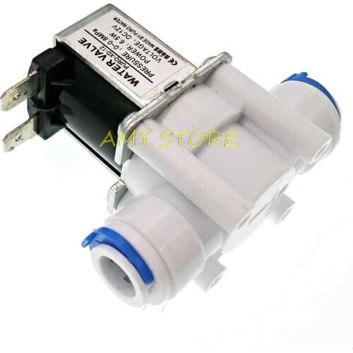 Water Inlet Valve AC220V 12V 24VDC NO NC Plastic Solenoid Valve 1/4" 3/8"OD TubeHose Connection forRO Reverse Osmosis PureSystem