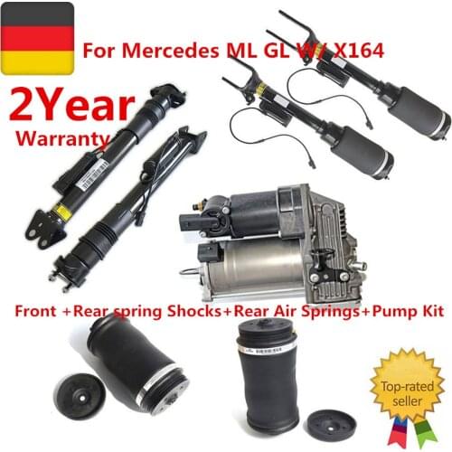 AP01 Air Suspension Kit 7PCS For MercedesBenz ML GL W/ X164 1643203031,1643205913 ,164 320 12 04,1643201204