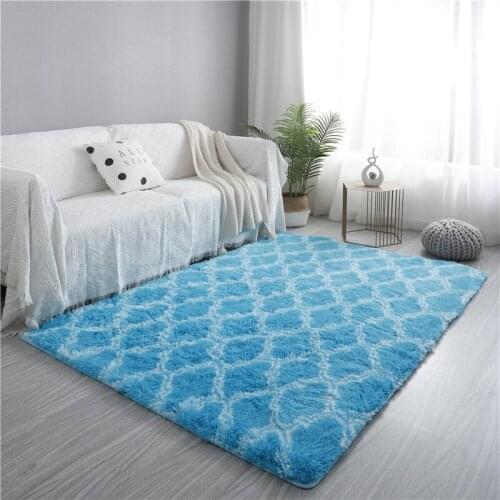 Nordic ins variegated tie-dye gradient carpet bedroom living room bay window rug tatami rectangular thick carpet crawling mat