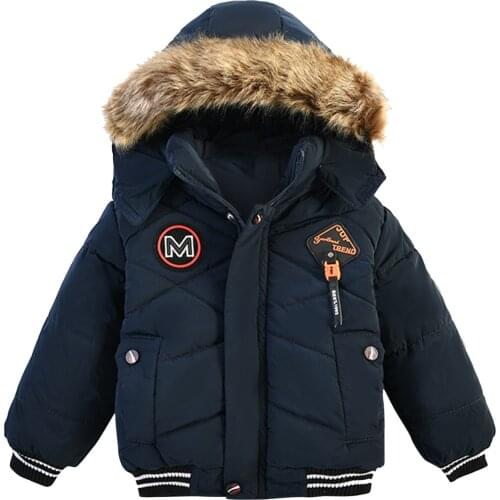 Fashion Toddler Baby Boys Clothes Winter Children Jacket Coat Warm Hooded Kids Clothes Windproof Outerwear Boy Clothing 1 2 3Y
