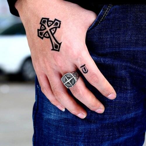 Beier 316L Stainless steel lychee nose viking amulet geometric men pirate compass Punk Cross Finger ring Vintage jewelry LR108