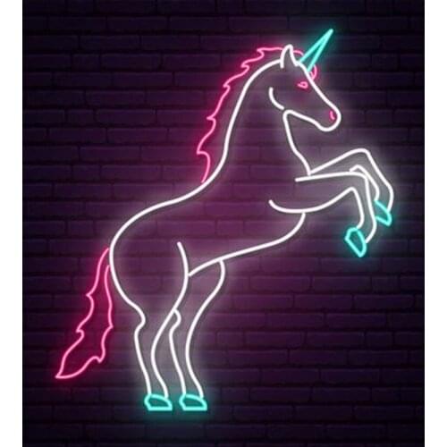 Neon Sign For unicorn beauty horse Lamp real glass tubes neon bulbs resterant decorate light shop DISPLAY Impact Attract light