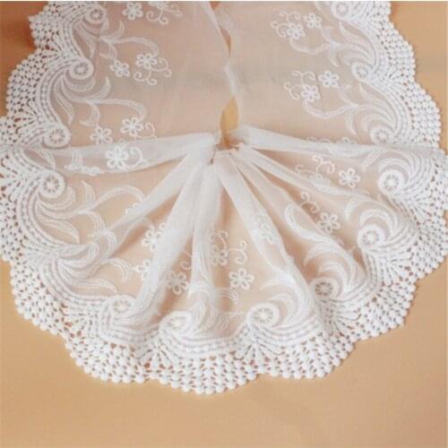 LATEST White Lace 13CM Wide Mesh Lace Edge Trim Sewing Supplies Handmade Garments Accessories On Sale