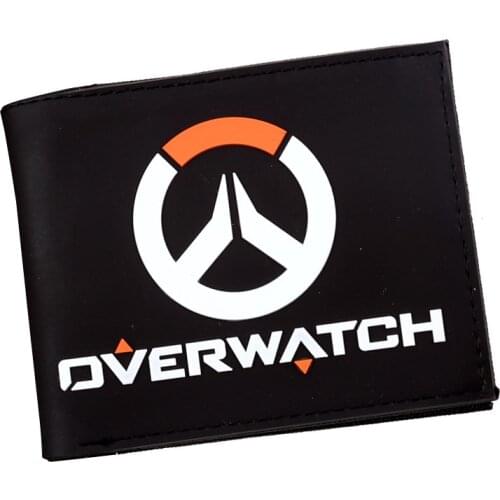 New Arrival Overwatch Game Themed Wallet Bi Fold Card Holder Gift Black Men PU Purse