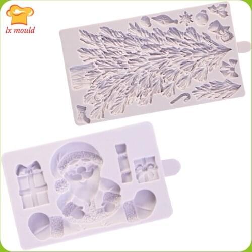 Christmas Hat For The Elderly Sugar Art Silicone Mould Christmas Tree Chocolate Moulds Dry Pies Candy Mold Baking Tools