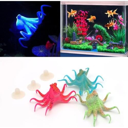Luminous Artificial Octopus Simulation Fish Tank Aquarium Landscape Decoration