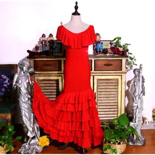 Flamenco Dance Clothing Brand Hot Selling Spain Red Multi-Layered Ruffled Skirt GI04