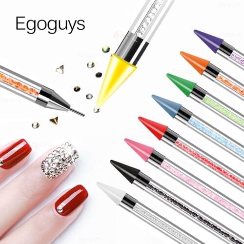 1PC Dual Heads Acrylic Metal Dotting Wax Pen Rhinestones Gem Picker Crystal Picking Nail Art Studs Dotter DIY Point Drill Tools