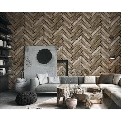 Wellyu 3d three-dimensional chinese retro irregular oblique brick wallpaper living room background dining room 3d wallpaper
