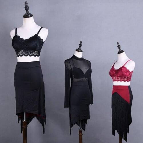 Fringe Latin Dance Skirt Women Tango Dancewear Cha Cha Dance Tops Latina Practice Wear Samba Costume Salsa Dance Outfit JL3231