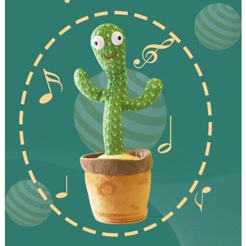 Funny Dancing Cactus Singing Twisting Electric Shake with the Songs Plush Toys Children Early Education Gift Table Room Decor
