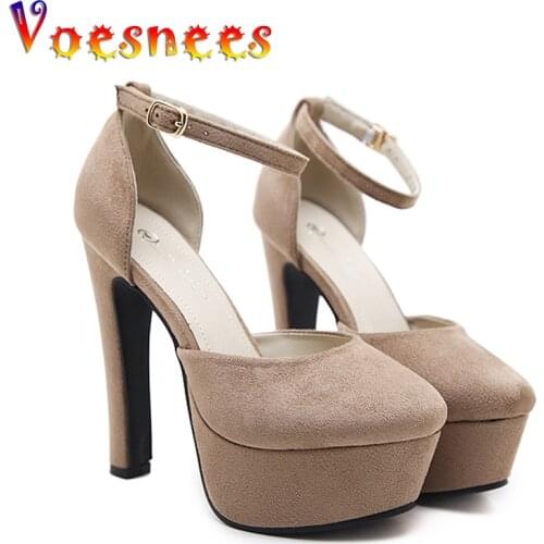 Women Sandals Summer European American Style Stiletto Super High Heel 14CM Sandals Pumps Cover Heel Female Sandals Size 35-39