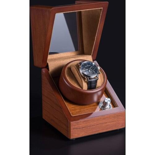 High Quality 1+0 Single Wood Automatic Mechanical Winding Rotator Case Cabinet Battery Remontoir Watchwinder Watch Winder Box