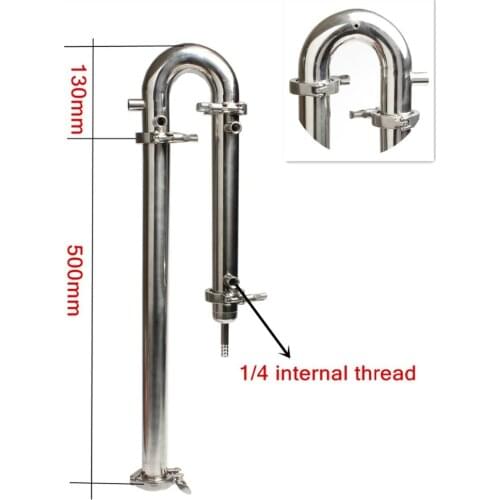 1.5" OD50.5mm Reflux tower, Distiller , Column for distillation, Sanitary Steel 304