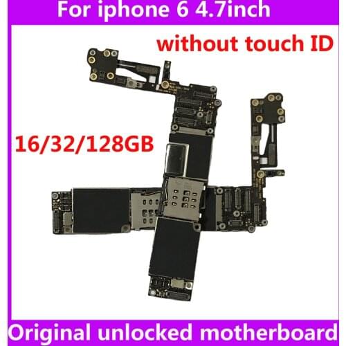 100% Original motherboard for iphone 6 16GB 64GB 128GB unlocked worldwide Mainboard for iphone6 IOS system Without touch ID