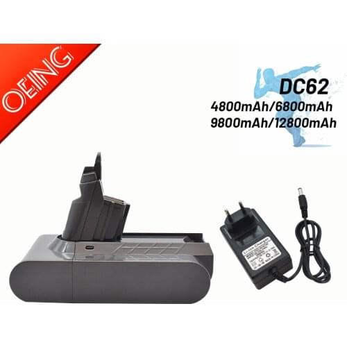 21.6V 12.8Ah Replacement Battery for Dyson Li-ion Vacuum Cleaner SV09 SV07 DC58 DC62 DC74 V6 965874-02 Animal Battery+Charger