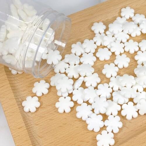 250g Christmas White Snowflake Cake Baking Fondant Christmas Decoration Pearl Sugar Candy Edible Sugar Beads White Snowflake