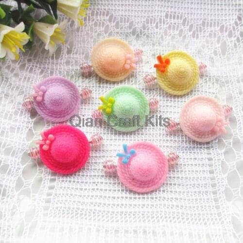 50pcs different colors Baby Girls little hat Spring Clip, hair accessories,stretch pull hair clips w/ free gift box