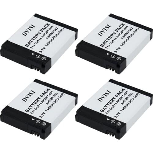 4Pcs/lot AHDBT-001 AHDBT 001 AHDBT-002 Camera Battery for GoPro Go Pro HD Hero1 Hero2 Motorsports Surf Outdoor 960 1080P Edition