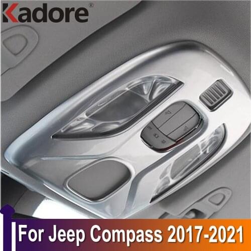 Car Accessories Sticker For Jeep Compass 2017 2018 2019 2020 2021 ABS Matte Interior Reading Light Lamp Cover Trim