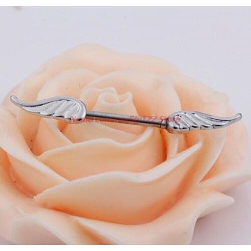 Hot 1pc Punk Rock Double Wing Nipple Rings Angel Wings Nipple Ring For Women Adult Games
