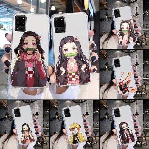 Demon Slayer Kamado Nezuko Phone Case For Samsung Galaxy Note 4 8 9 10 20 S8 S9 S10 S10E S20 Plus UITRA Ultra transparent tpu