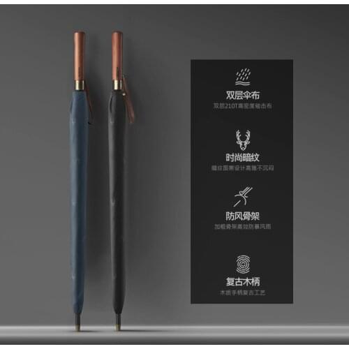 Black Large Umbrella Long Handle Windproof Men Luxury Golf Umbrella Rain Women Wedding Outdoor Paraguas Mujer Rain Gear