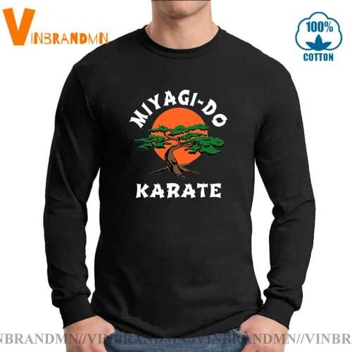 Cobra Kai Retro Long Sleeve Kung Fu Tee Shirt Homme T Shirts Miyagi Do Bonsai Tree Karate Kid Martialer Arts Japan 90S Best Tees