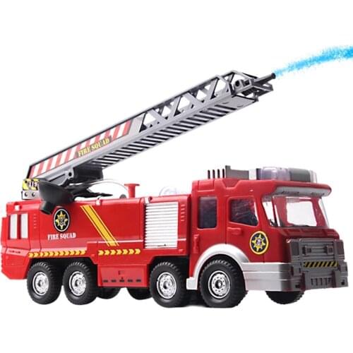 ChildrenS Simulation Fire Truck Can Spray Water Sound And Light Simulation Electric Universal Engineering Fire Truck Toy Gift