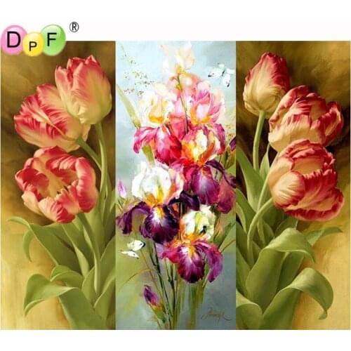 DPF 5D Round full Diamond Embroidery Pink Pansy Needlework magic cube Diamond painting Cross Stitch diamond Mosaic decor crafts