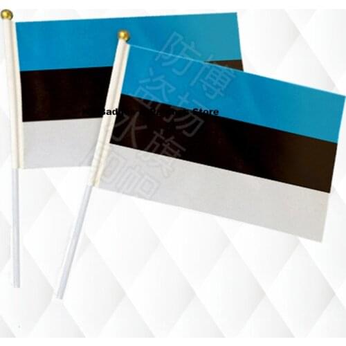 Estonia Fabric Flags 14*21CM with Plastic Hand Held KS-0013