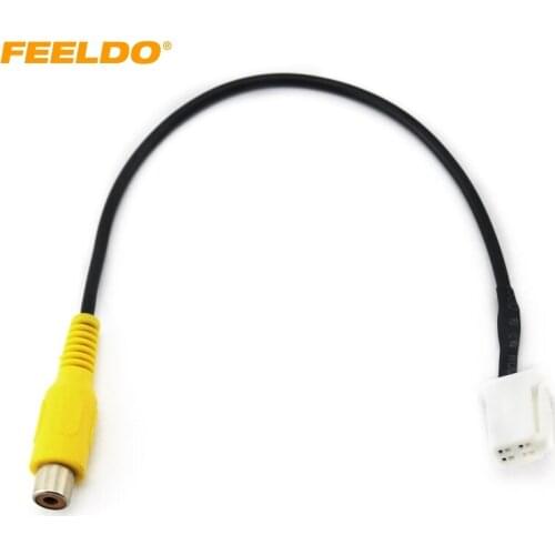 FEELDO 10pcs Car Reverse Camera RCA Video Wire Cable Plug Adapter For Toyota Camry #1327