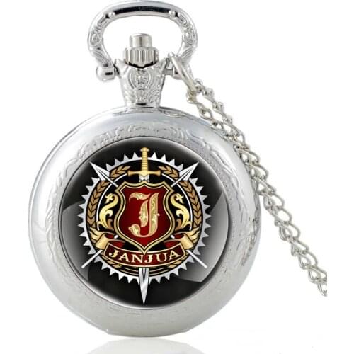 Classic JanJua Design Silver Glass Dome Vintage Pocket Watch Men Women High Quality Pendant Necklace Hours Clock Gifts