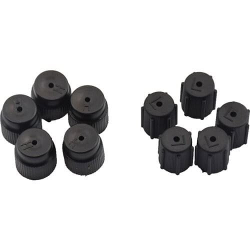 10 Pieces AC A/C Charging Port Service Caps R134a R12 13mm & 16mm Black Best Aftermarket Quality & Pressure resistance