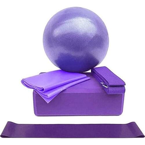 5pcs Yoga Equipment Set Include Yoga Ball Yoga Blocks Stretching Strap Band Resistance Band NEW
