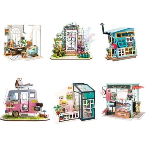 DIY Miniature Doll House with Furniture Wood Dollhouse Handmade Assemble Crafts Toys For Children Birthday Gift