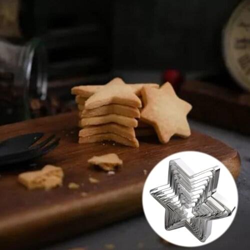 Star Cookie Cutter Set 10 Piece Assorted Sizes Star Cookie Molds Stainless Steel Metal Six pointed Star Shapes Molds