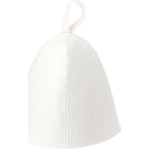 New White Wool Sauna Hat Anti Heat Cap For Bath House Head Protector Russian Style JAN19